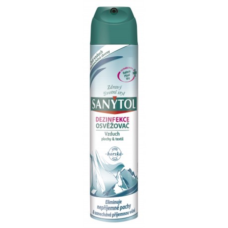 Dezinfekčný osviežovač vzduchu, povrchov a textílií s vôňou hôr - 300 ml - Sanytol