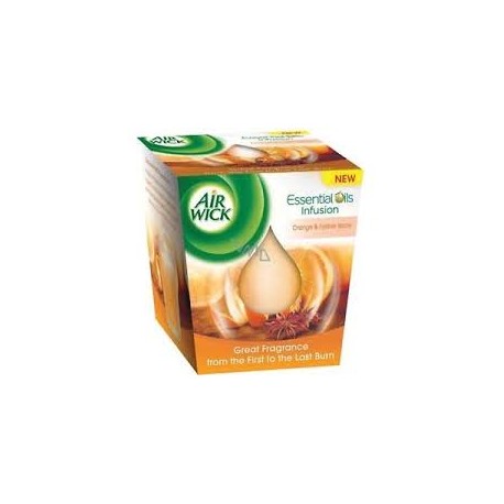 Air Wick vonná sviečka v skle - Pomeranč a korenie, 105g
