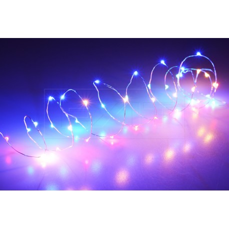 Farebné LED svetielka na batérie - 105 cm - 20 diód - s časovačom