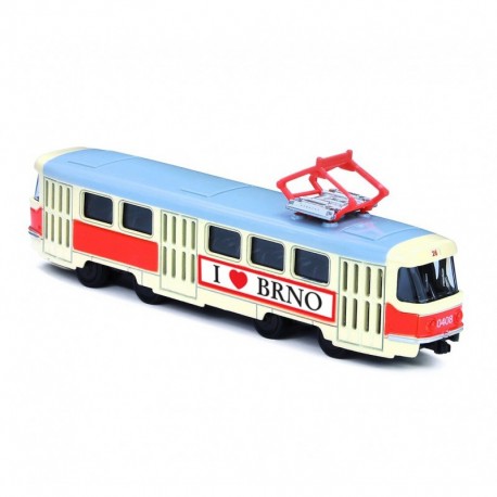 Kovová električka Tatra T3 - 16 cm - I Love Brno - Rappa