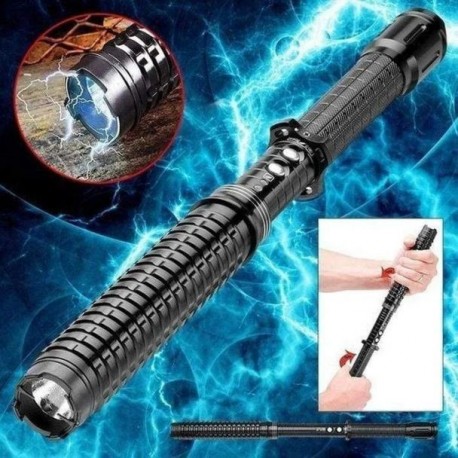 Veľký kovový obušok s paralyzérom a svietidlom HY-X10