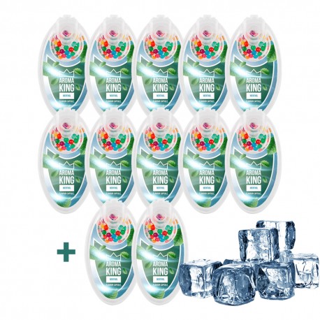 Mentolová súprava praskacích guliek Aroma King - 10 + 2 balenia ZADARMO - 1200 ks
