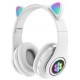 Bezdrôtové LED slúchadlá Cat Ears